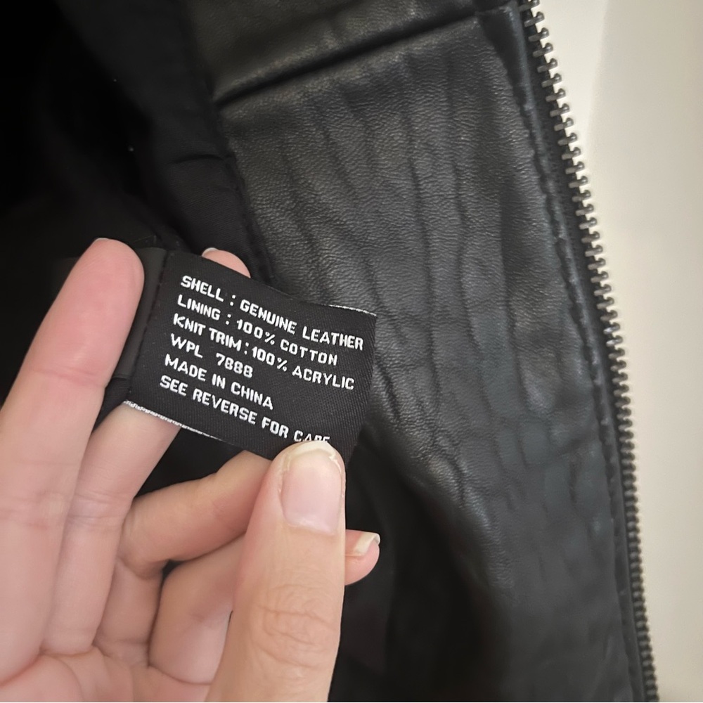 Barney’s New York CO-OP Leather Black Vest XS Hooded Zip Up Biker Moto Punk - Picture 10 of 12